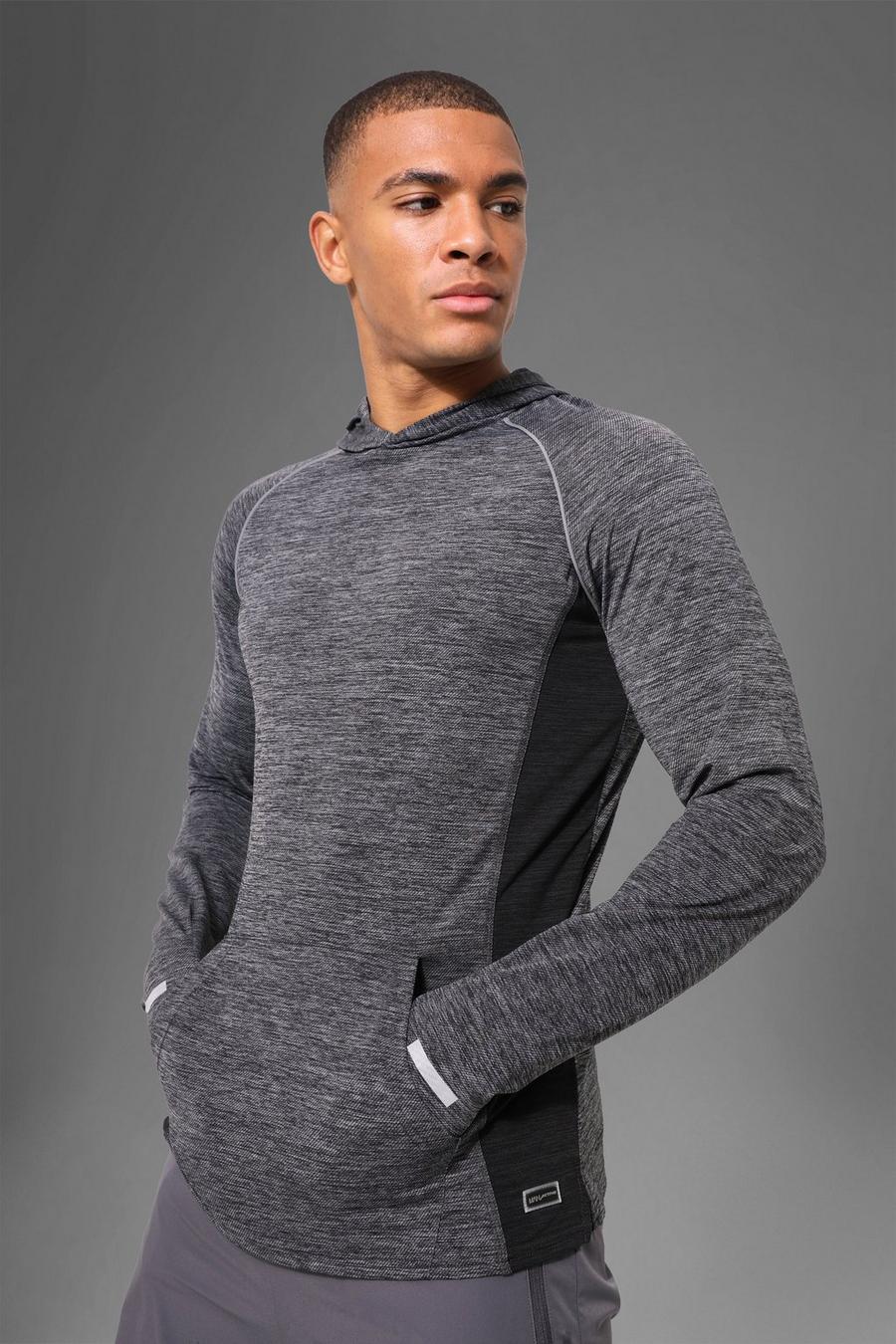 Charcoal Man Active Gym Lightweight Performance Hoodie image number 1