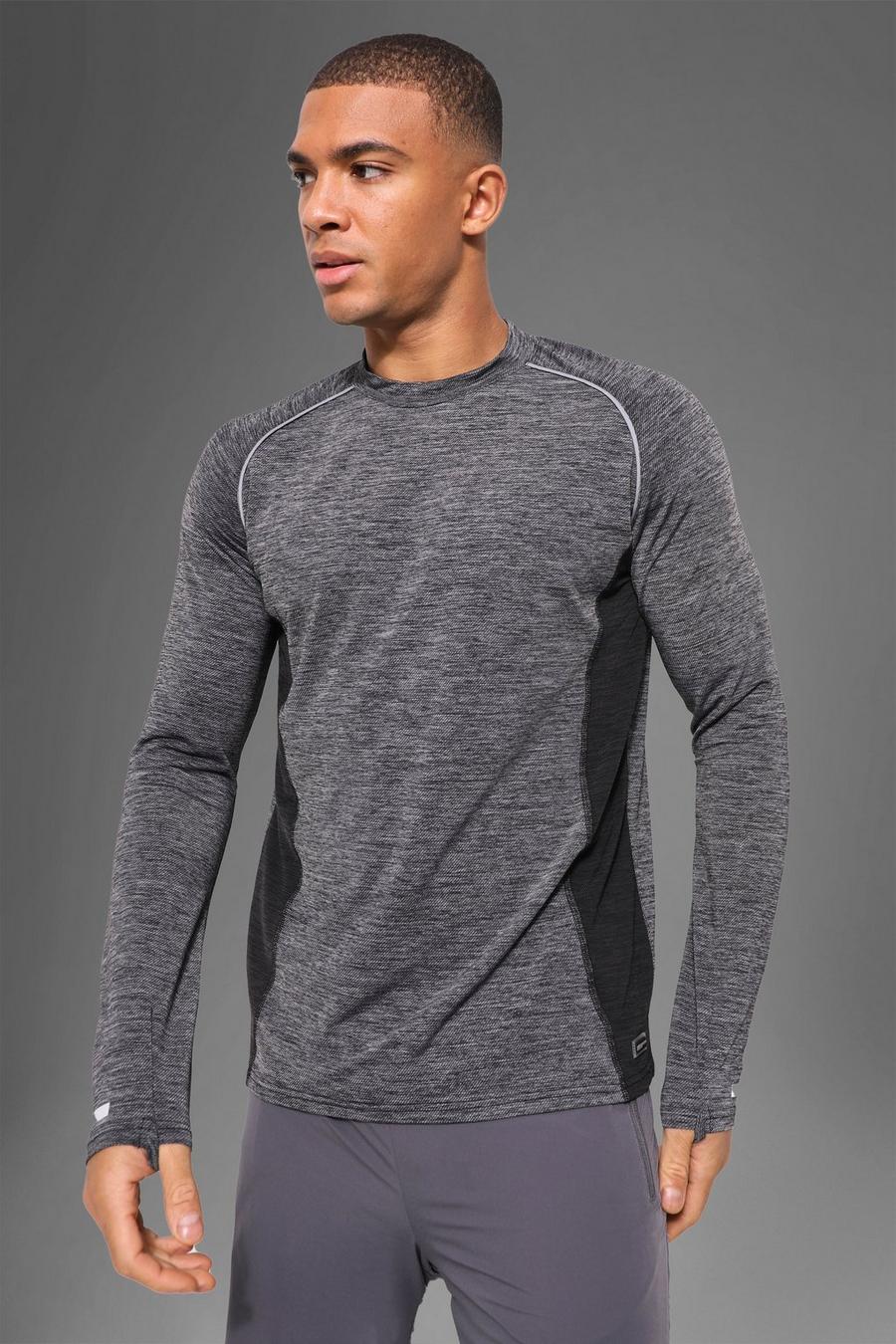 Charcoal grey Man Active Gym Lightweight Long Sleeve Top