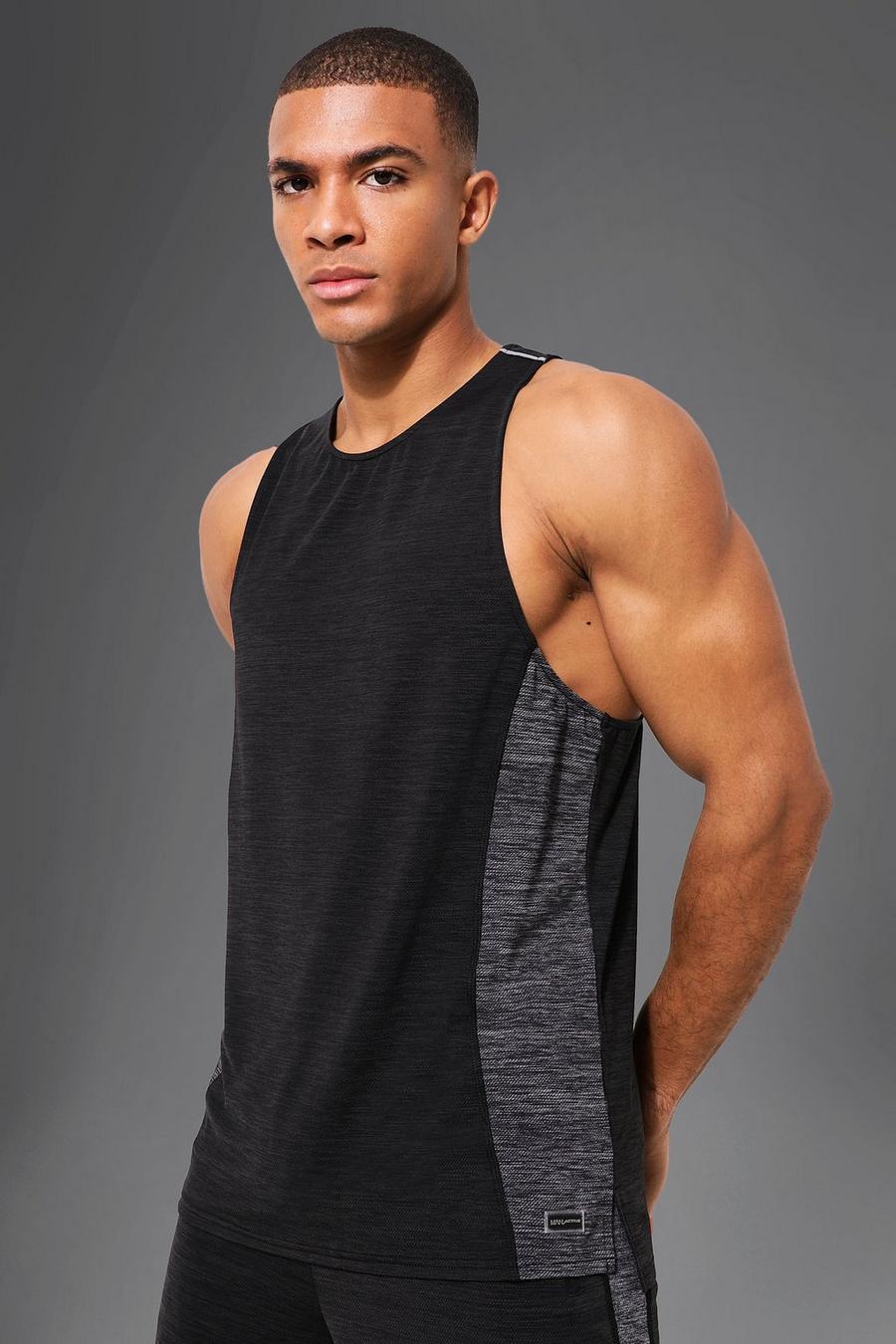 Black Man Active Gym Lightweight Performance Vest image number 1