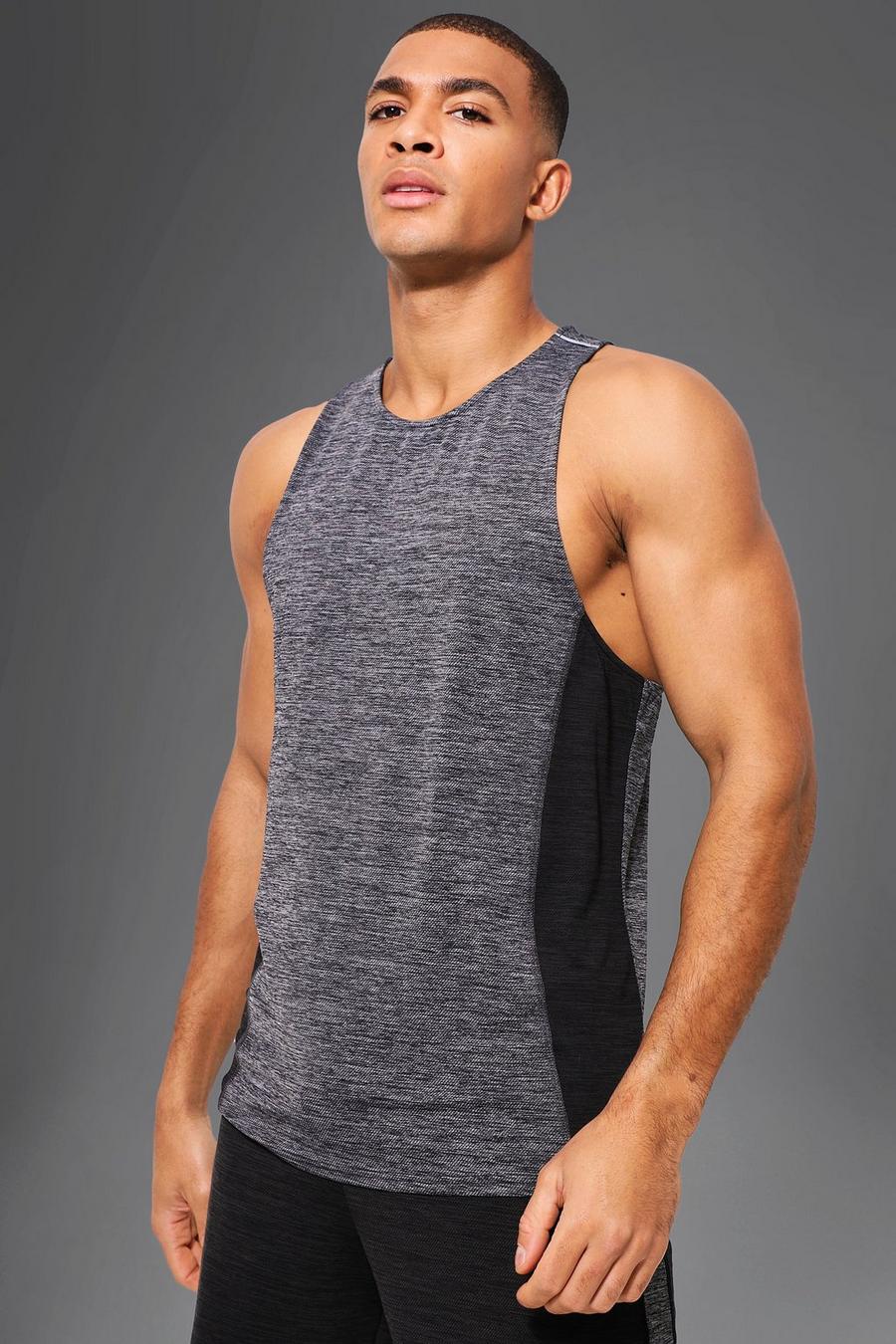 Charcoal grigio Man Active Gym Lightweight Performance Vest