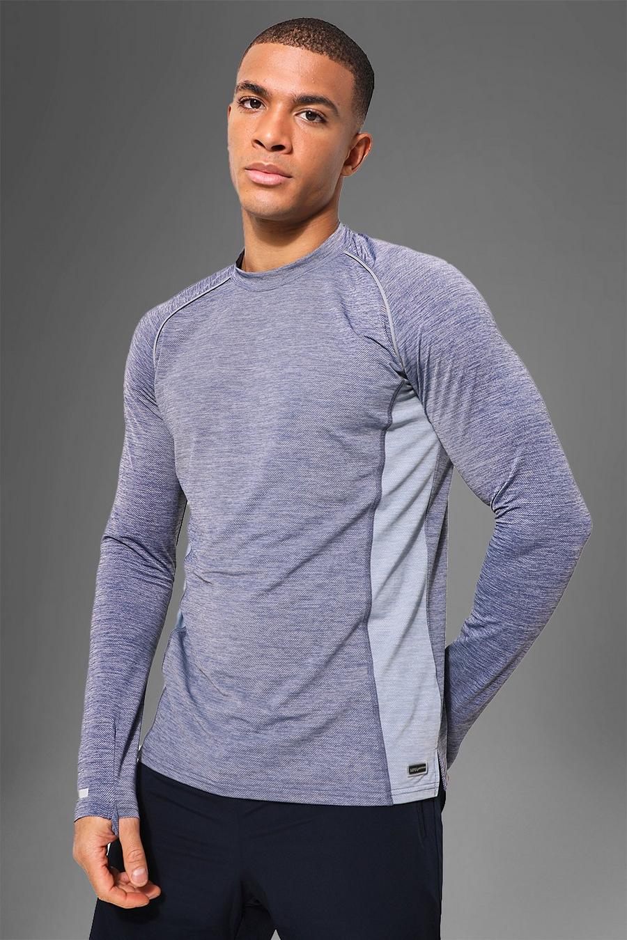 Man Active Fitness Long Sleeve Top aus leichtem Gewebe, Marineblau image number 1
