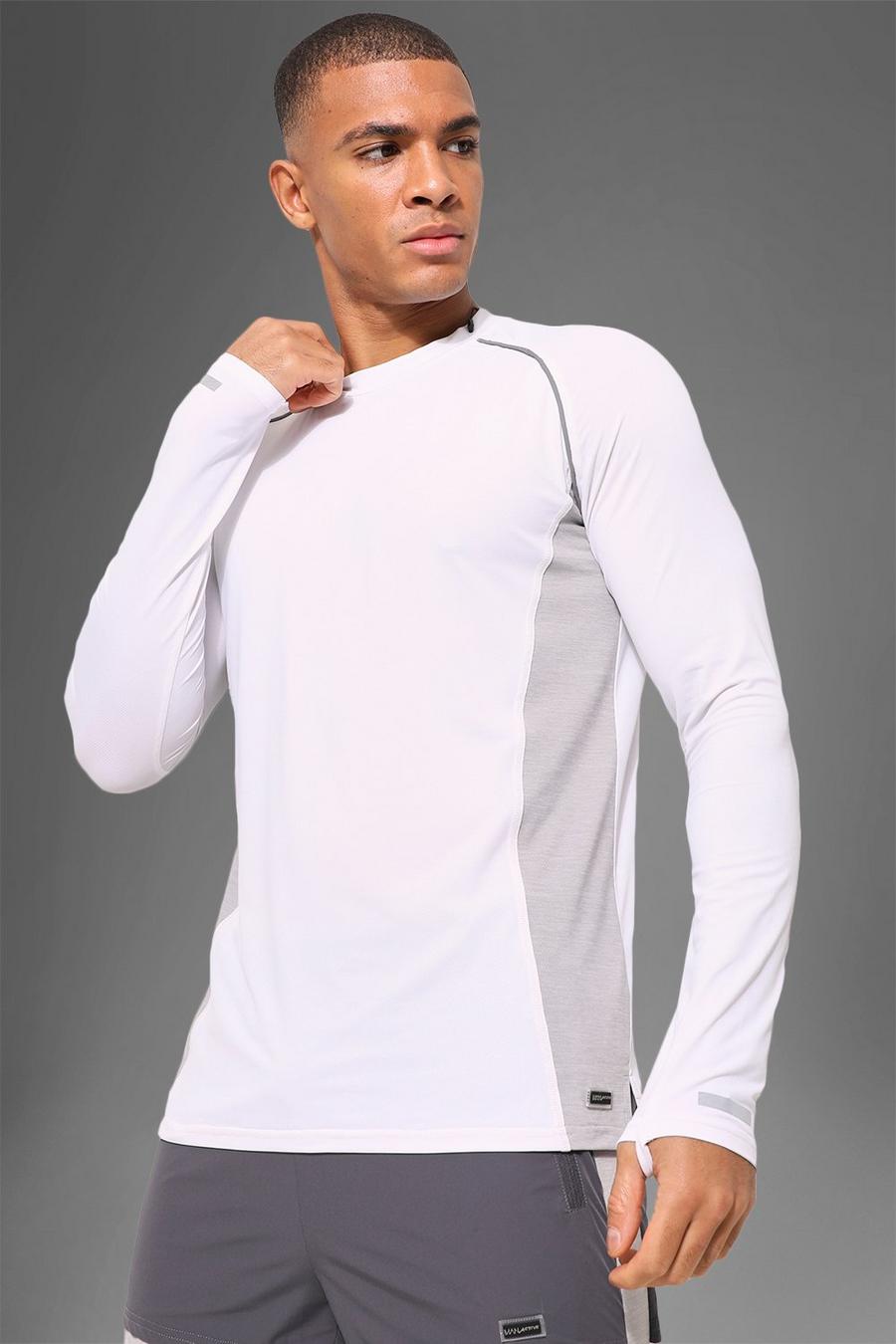 White Man Active Gym Lightweight Long Sleeve Top image number 1