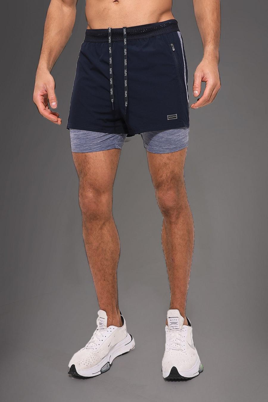 Navy Man Active Gym Lightweight Contrast Shorts image number 1