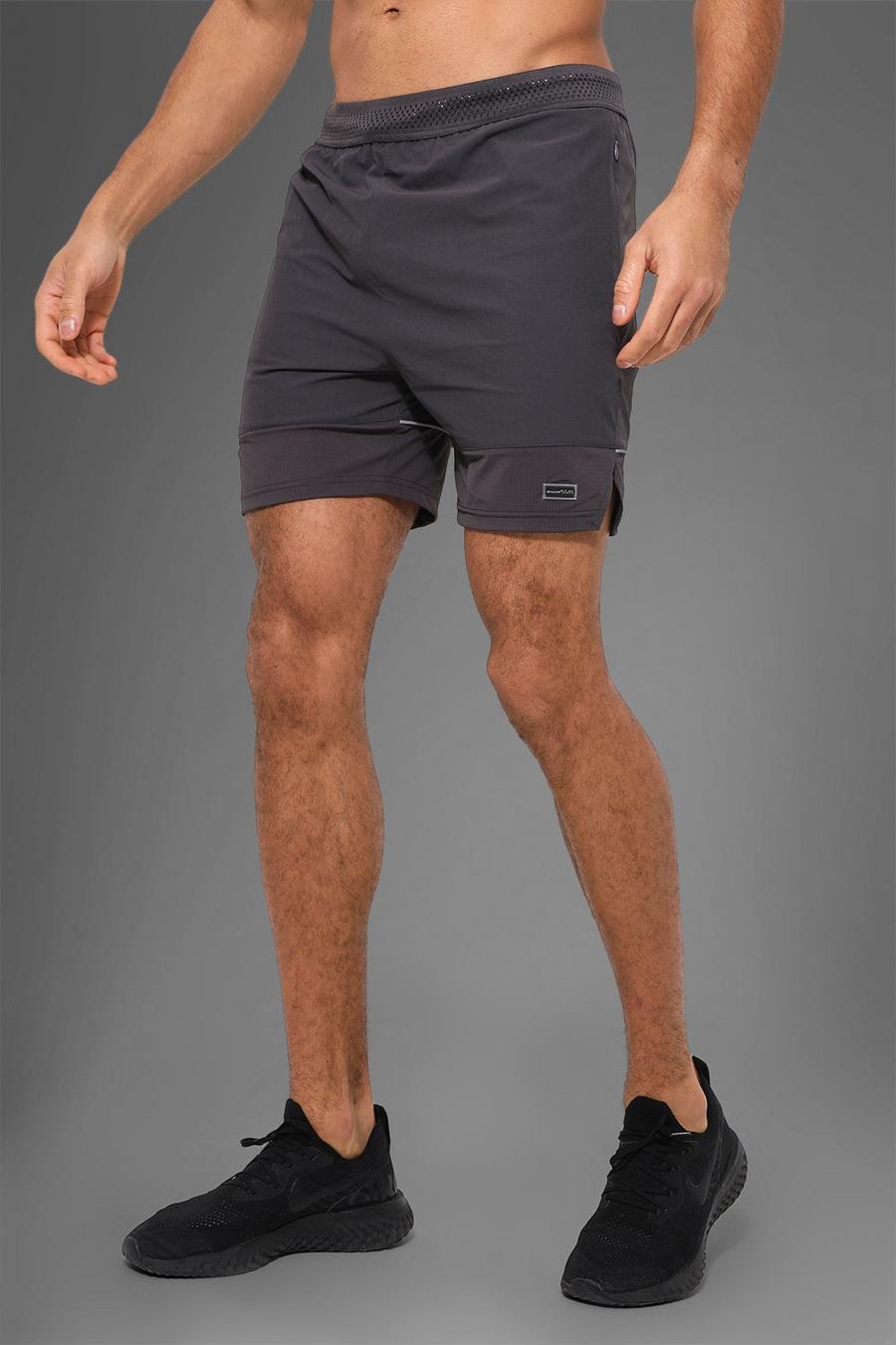Charcoal Man Active Gym Nylon Performance Shorts image number 1