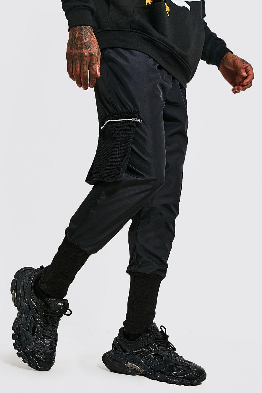 Black Man Deep Cuff Cargo Trouser image number 1