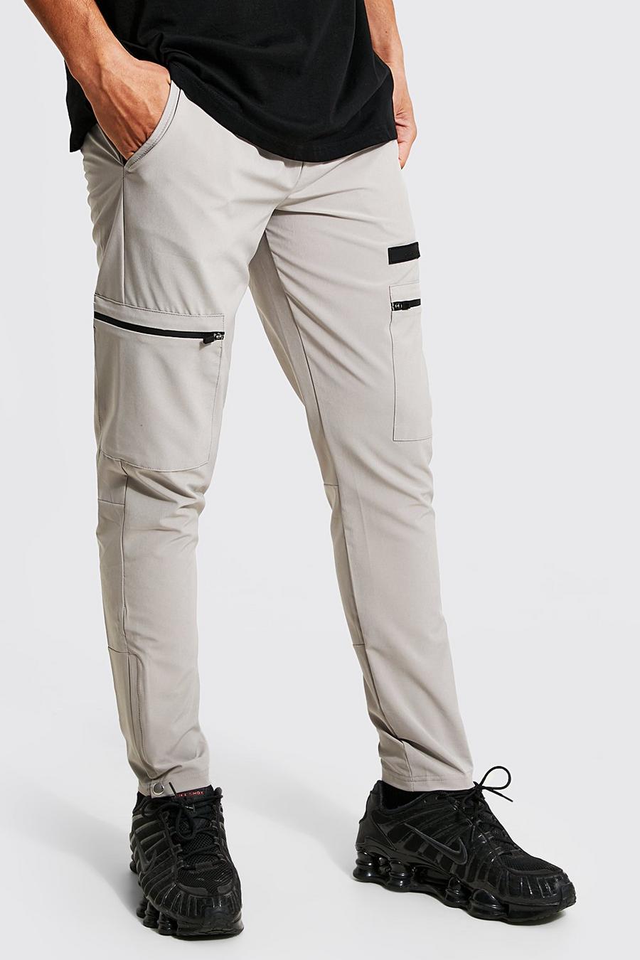 Slate Slim Stretch Cargo Trouser With Hem Strap image number 1