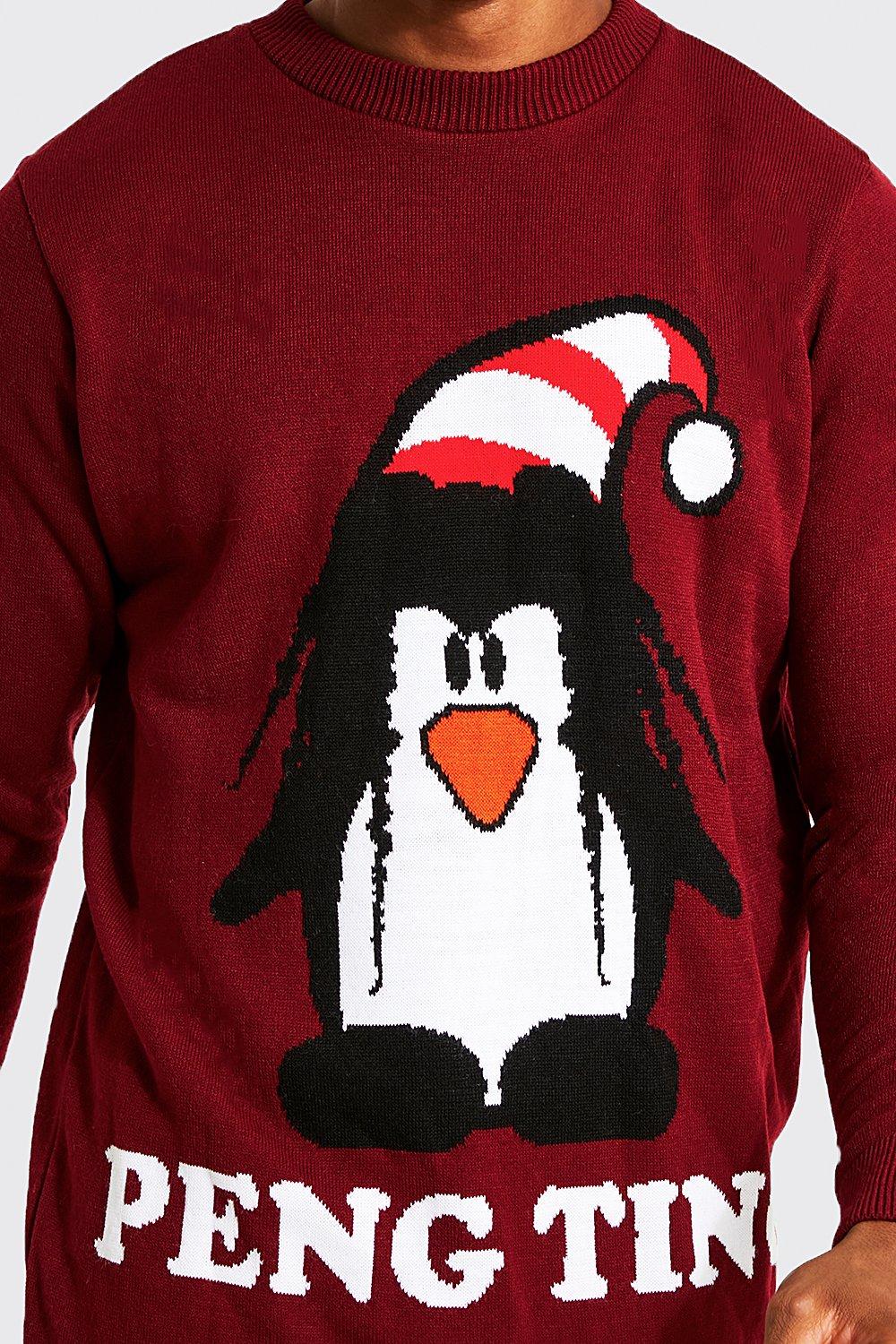 Mens penguin christmas on sale sweater