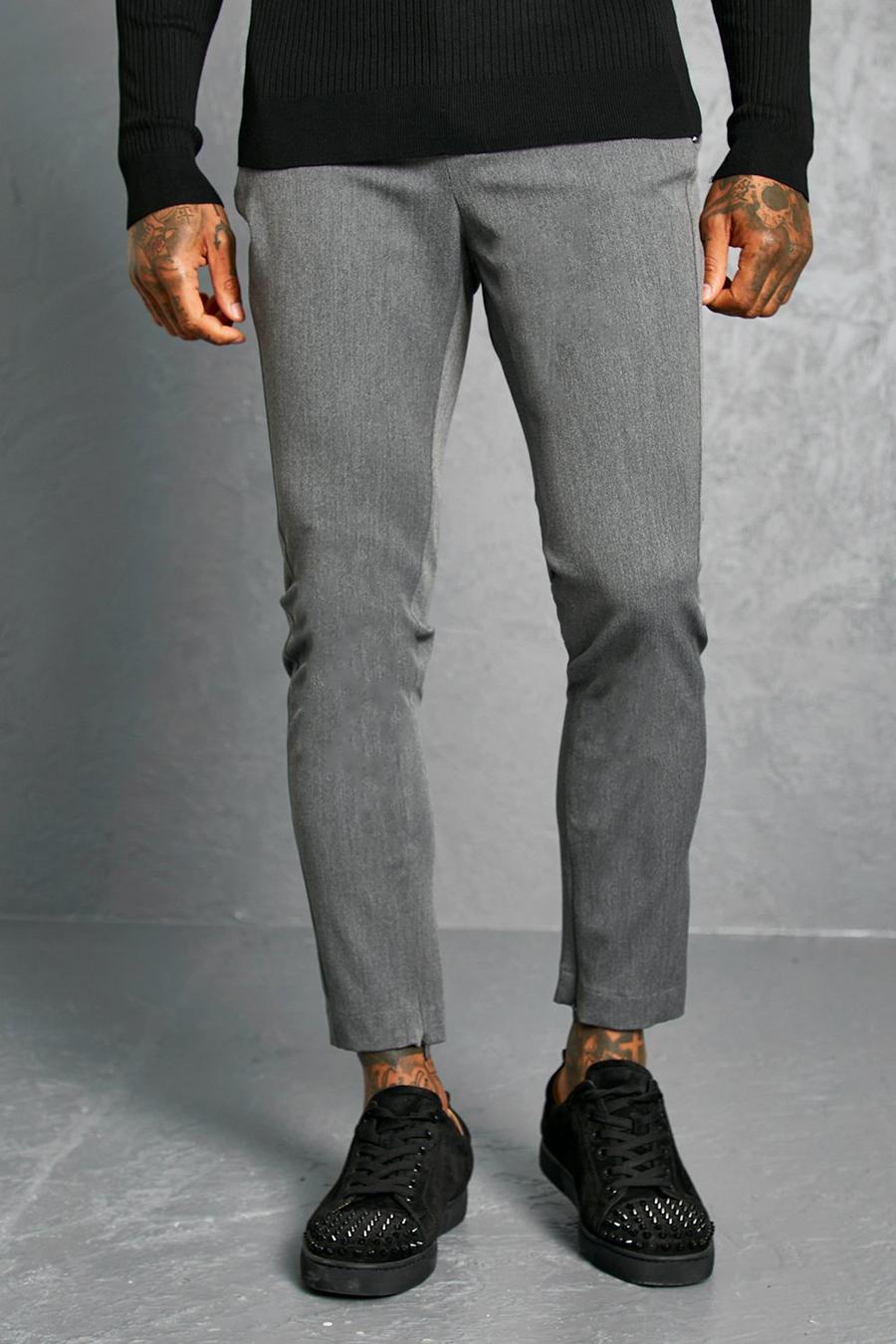 Dark grey Super Skinny 4 Way Stretch Tailored Trouser image number 1