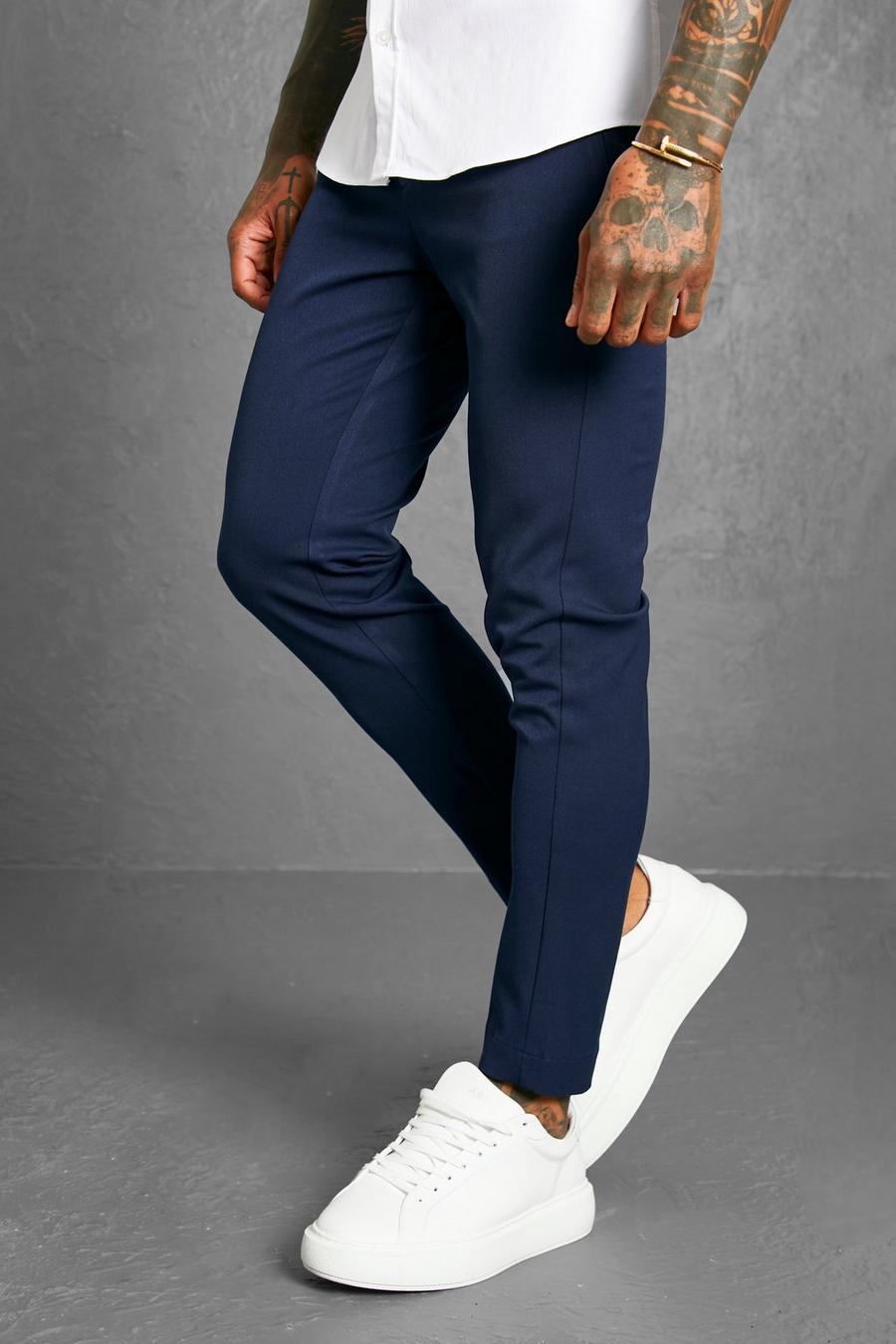 Navy Super Skinny 4 Way Stretch Tailored Trouser image number 1