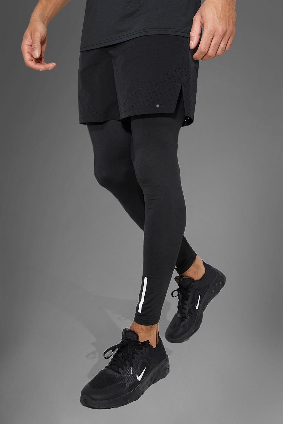 Black noir Man Active Gym 2-In-1 Shorts With 3/4 Legging image number 1