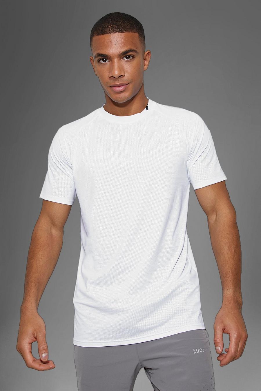 White Man Active Gym Longline T-Shirt With Print image number 1