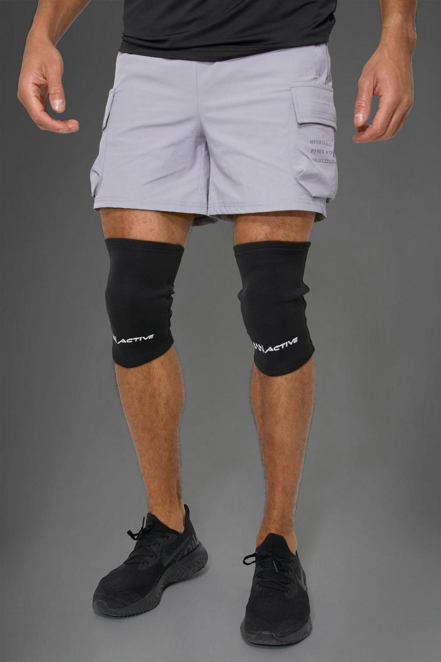 Black Man Active Gym Knee Pads With Print image number 1