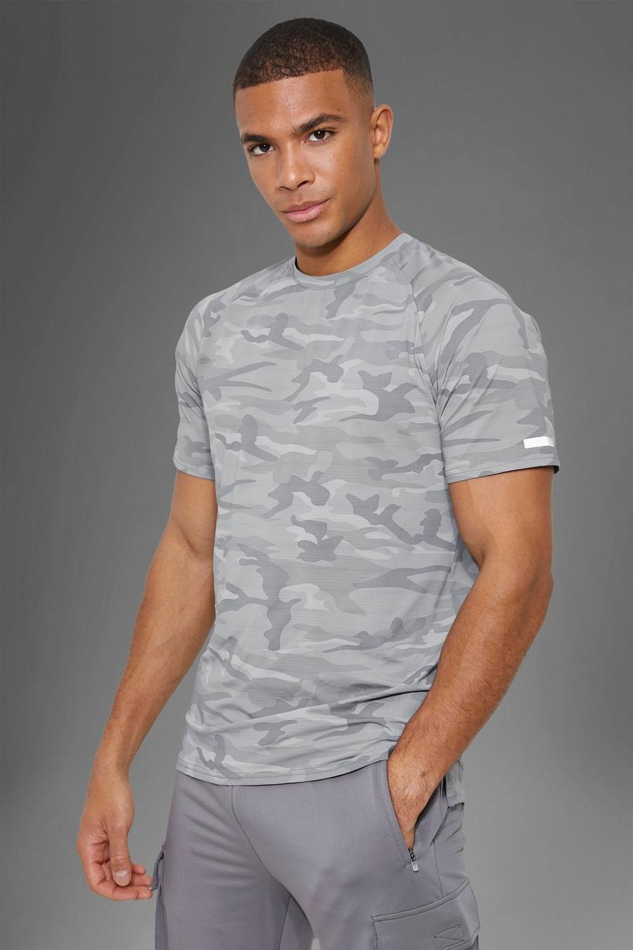 T-shirt de sport effet camouflage - MAN Active, Grey image number 1