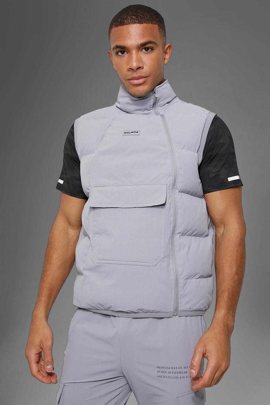 Grey Man Active Gym Technical Puffer Body Warmer image number 1