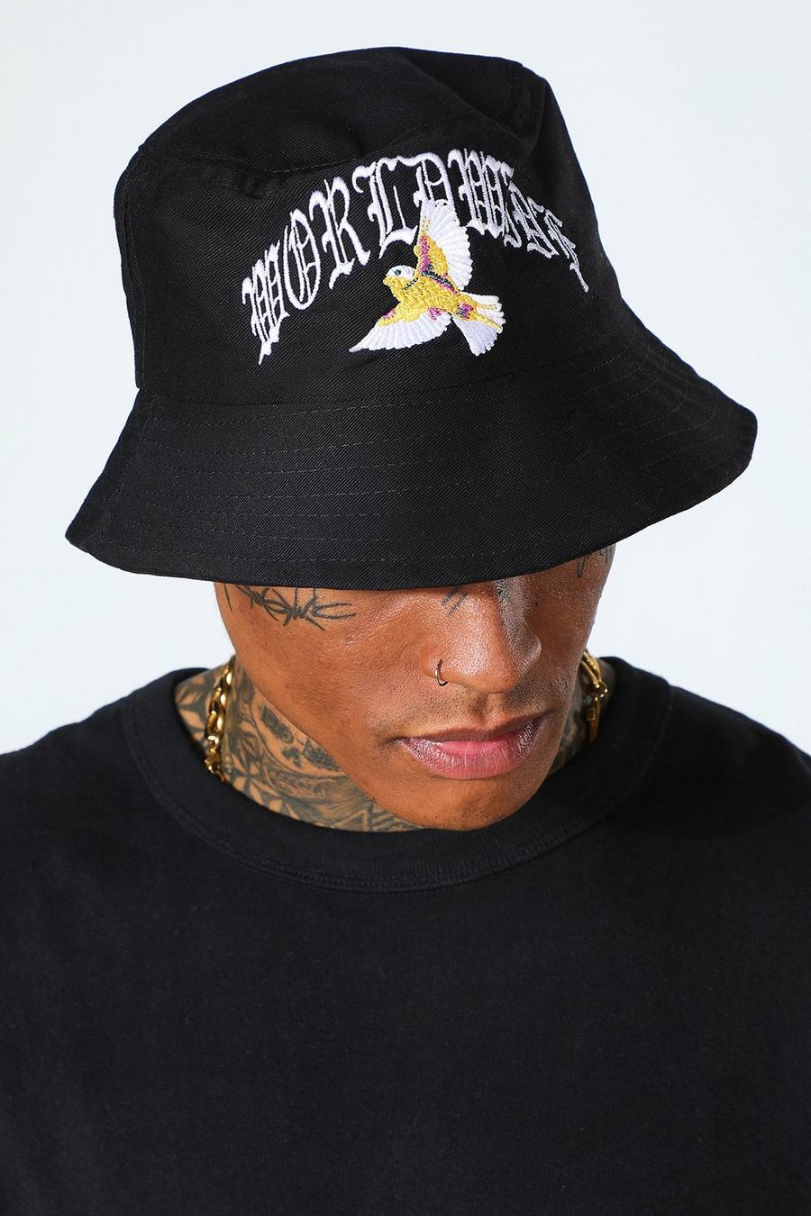 Black Dove Embroideded Bucket Hat image number 1