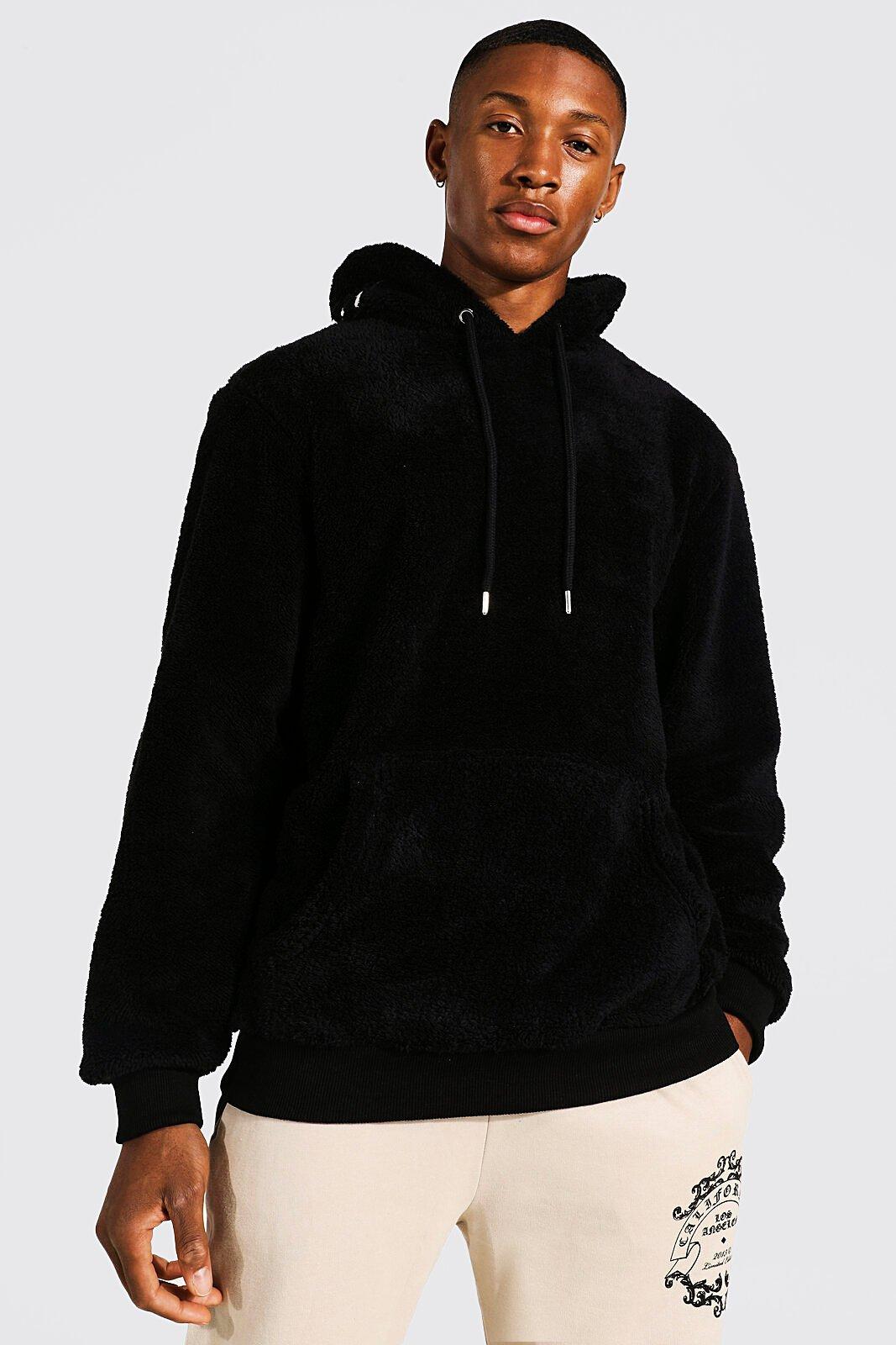 Borg hoodie outlet black