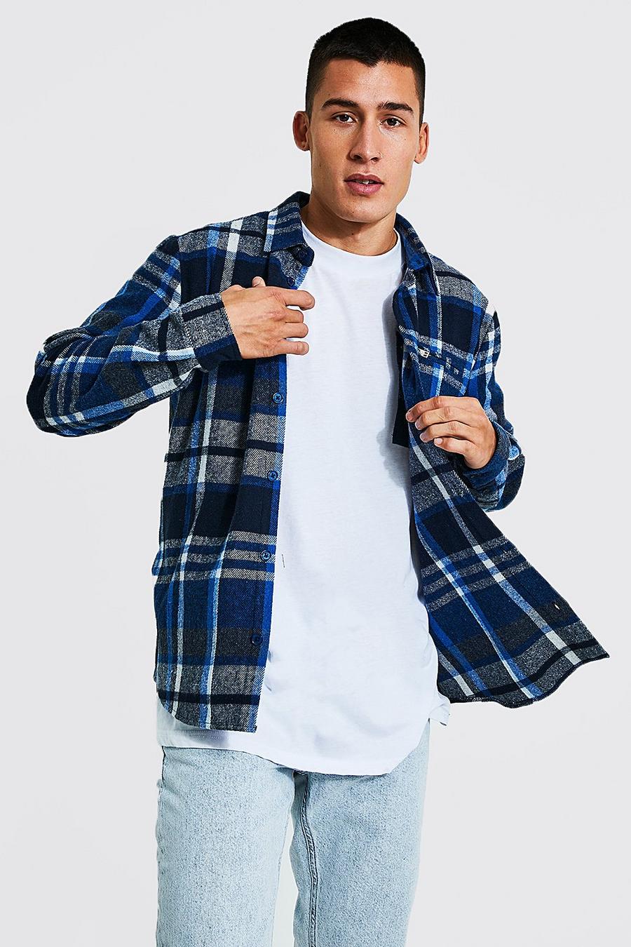 Cobalt Heavyweight Check Shirt With Zip Detailing image number 1