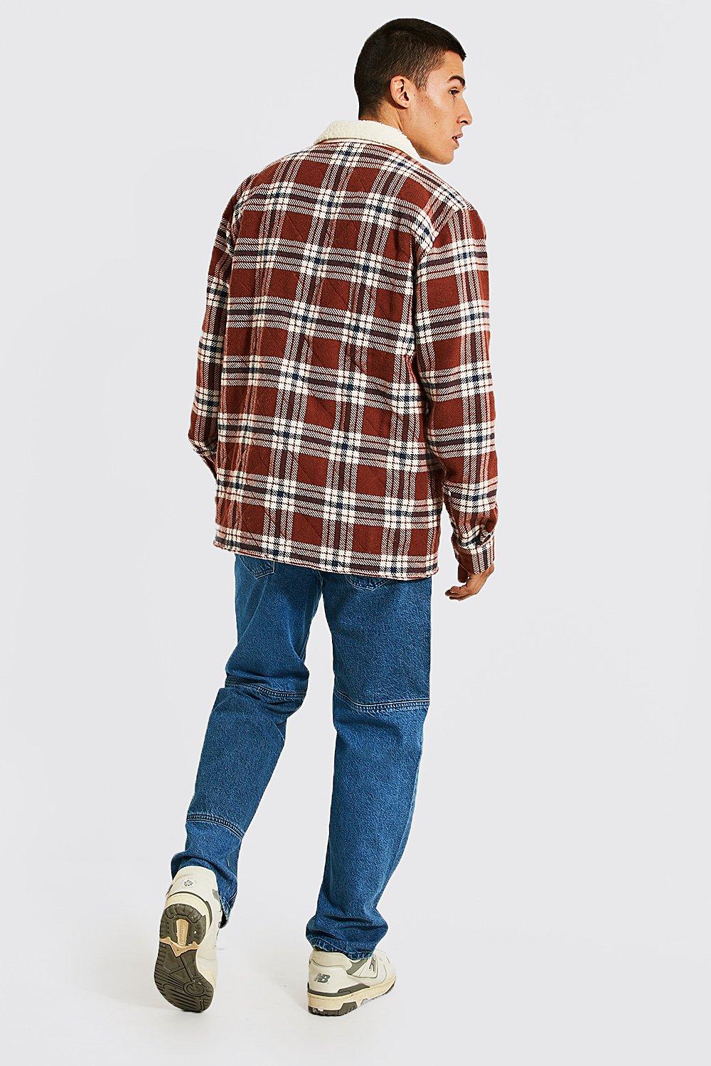 borg lined checked shirt