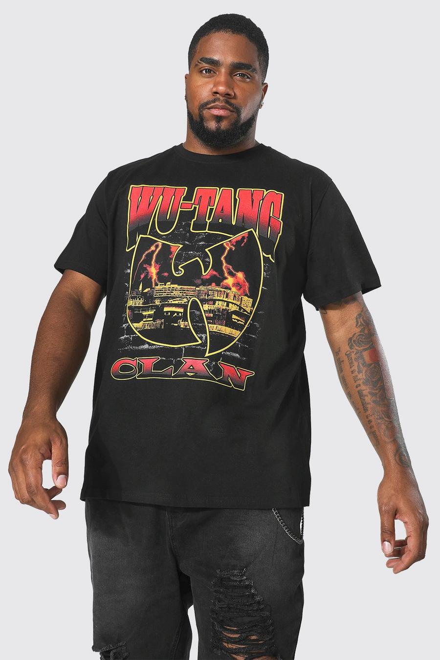 T-shirt Plus Size ufficiale Wu Tang con fulmini, Black nero