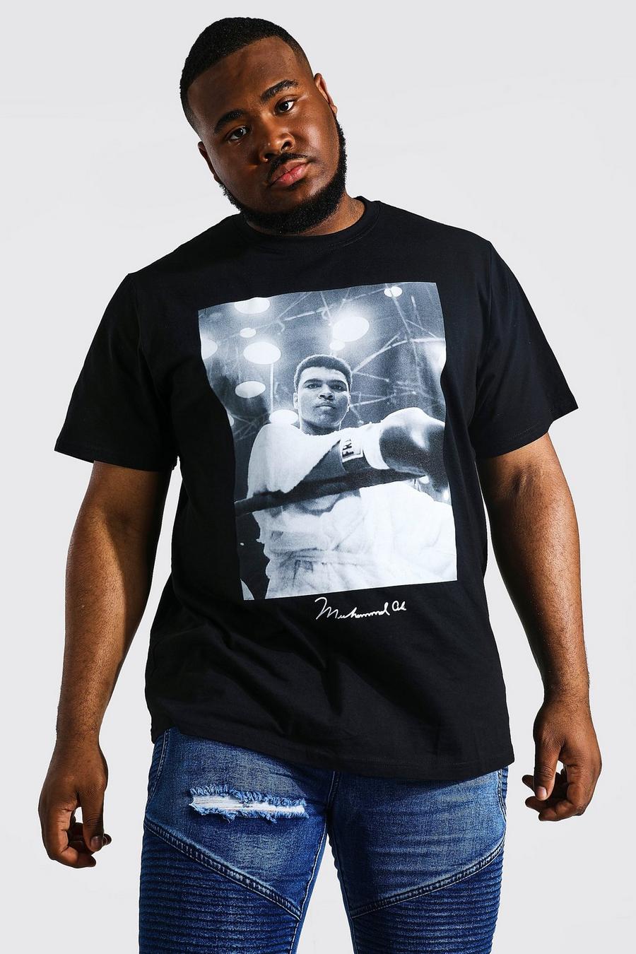שחור negro טישרט ממותג עם תמונה של Muhammad Ali, מידות גדולות image number 1