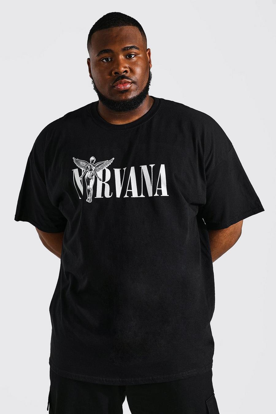 Black Plus Nirvana Front And Back License T-shirt image number 1