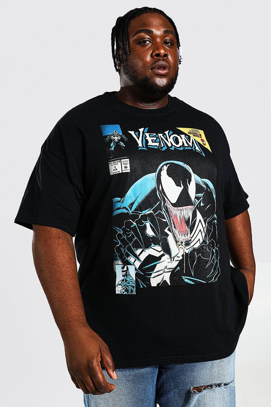 שחור טישרט עם הדפס ממותג Venom מידות גדולות image number 1