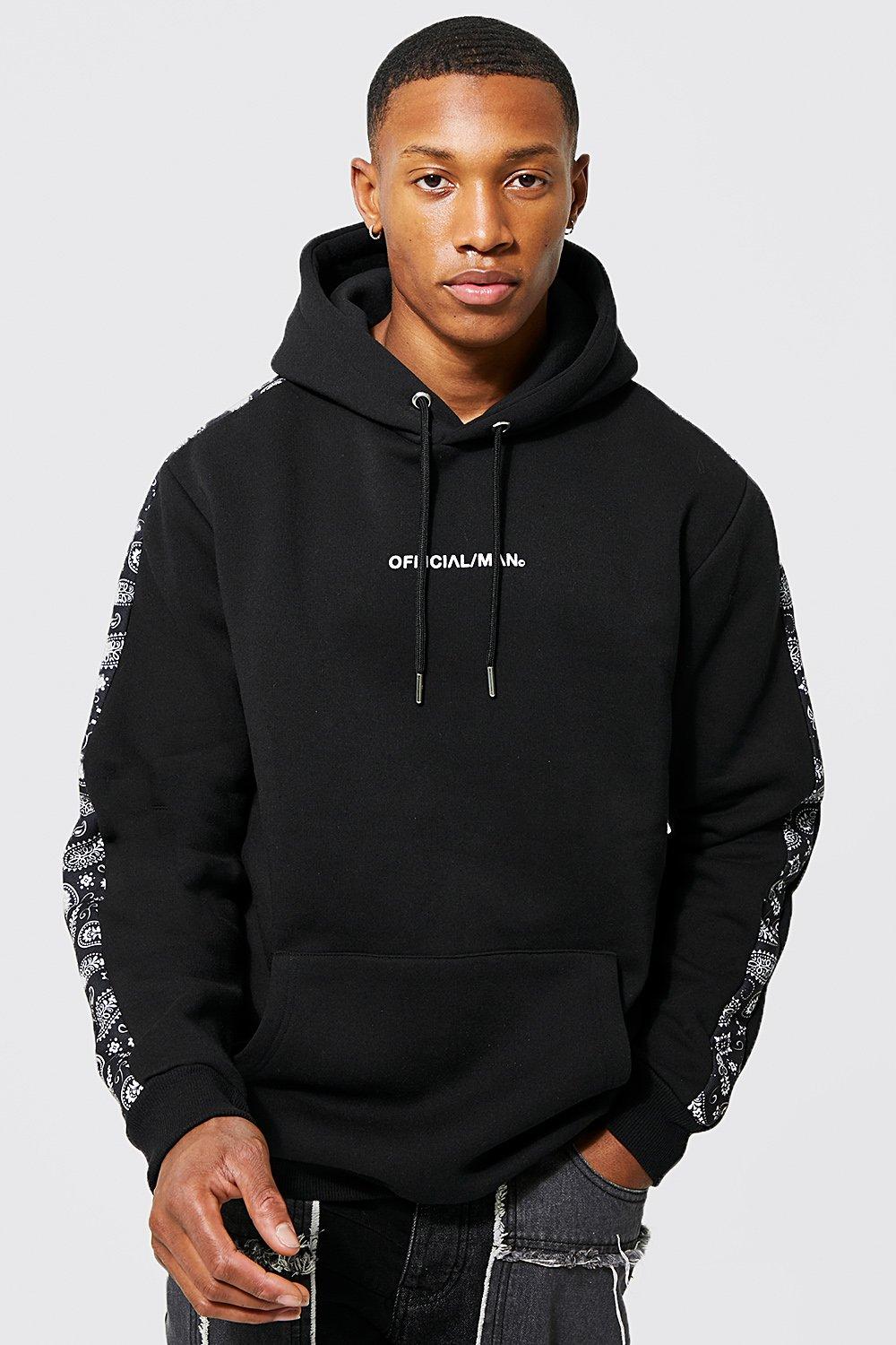 Official Man Panelled Hoodie boohoo NO