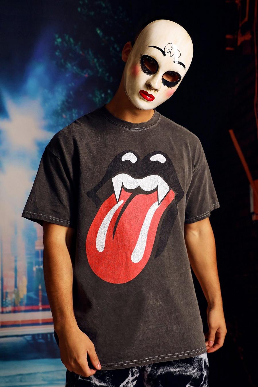 Camiseta oversize con lavado a la piedra de los Rolling Stones, Grey image number 1
