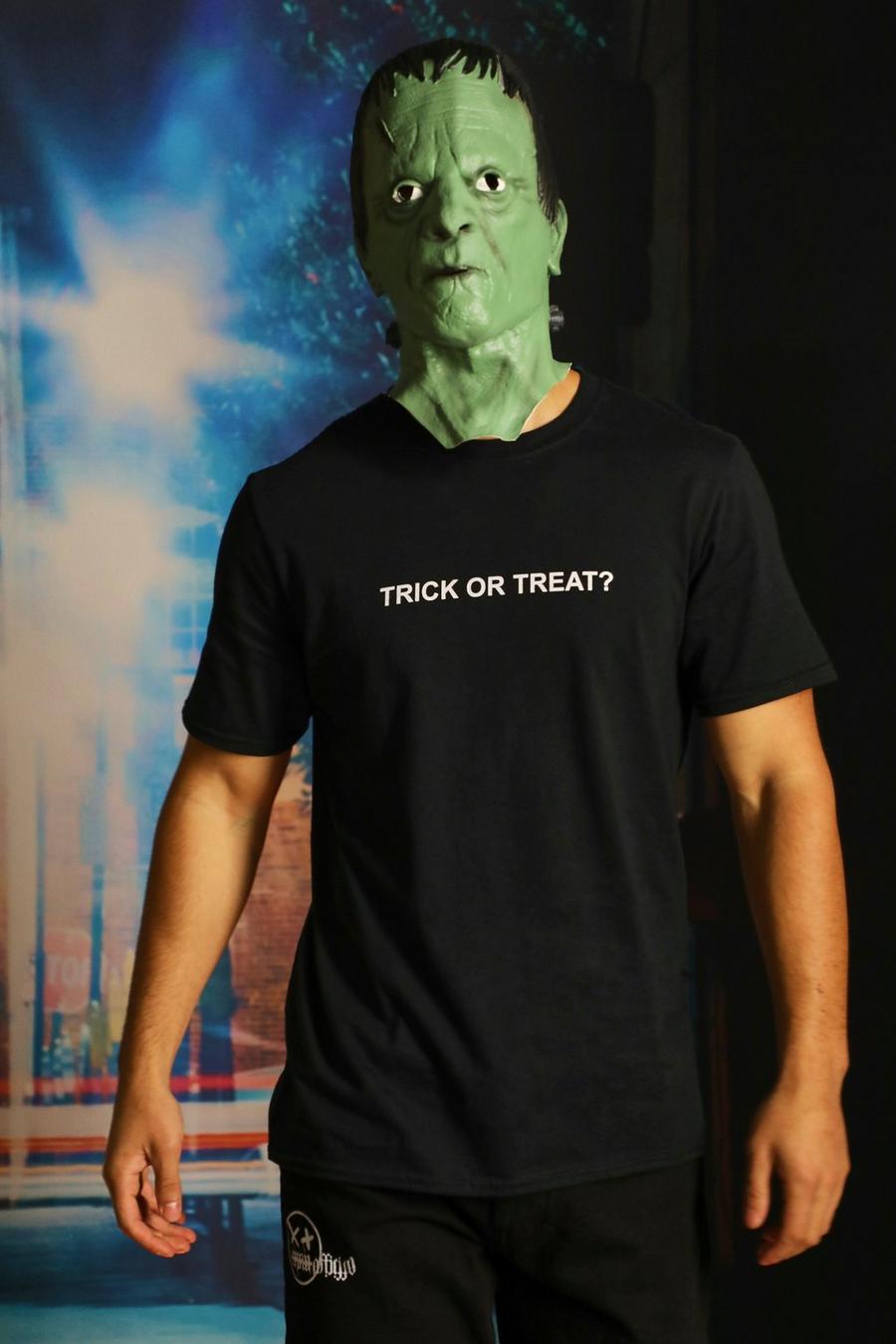 Halloween T-Shirt mit Trick or Treat Print, Black image number 1