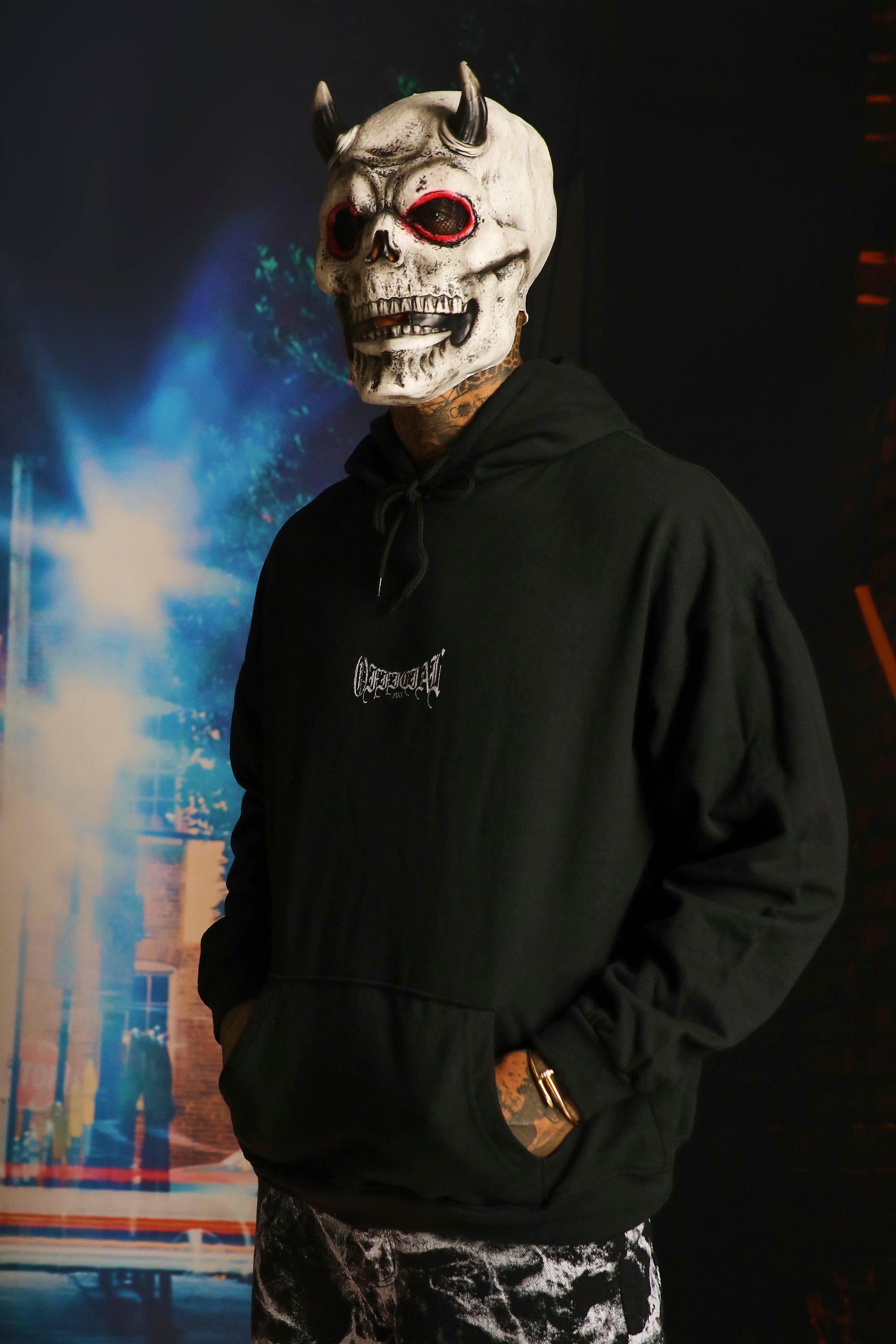 Oversized Halloween Official Man Skull Hoodie boohoo