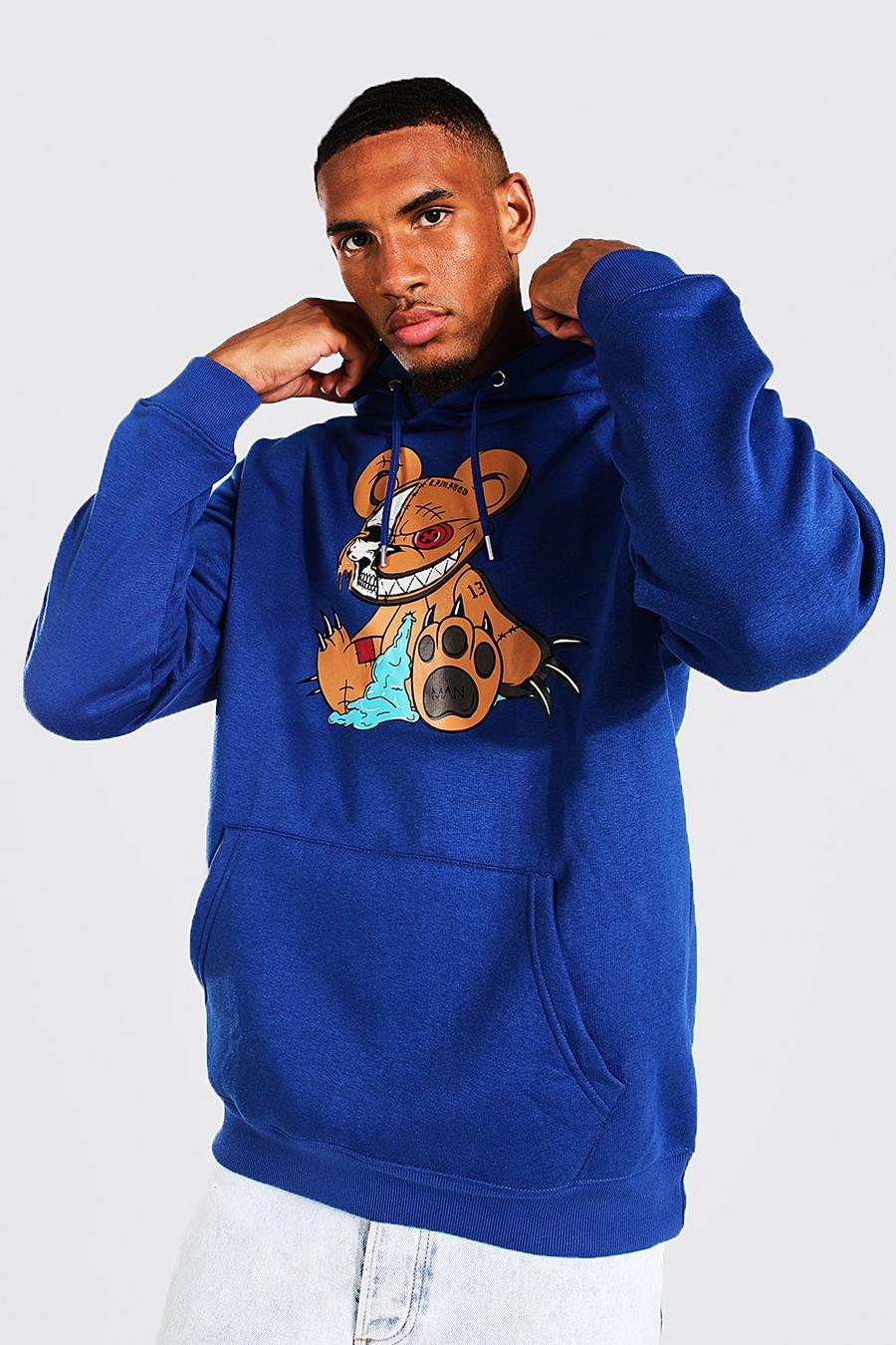 Cobalt Tall Evil Teddy Hoodie image number 1