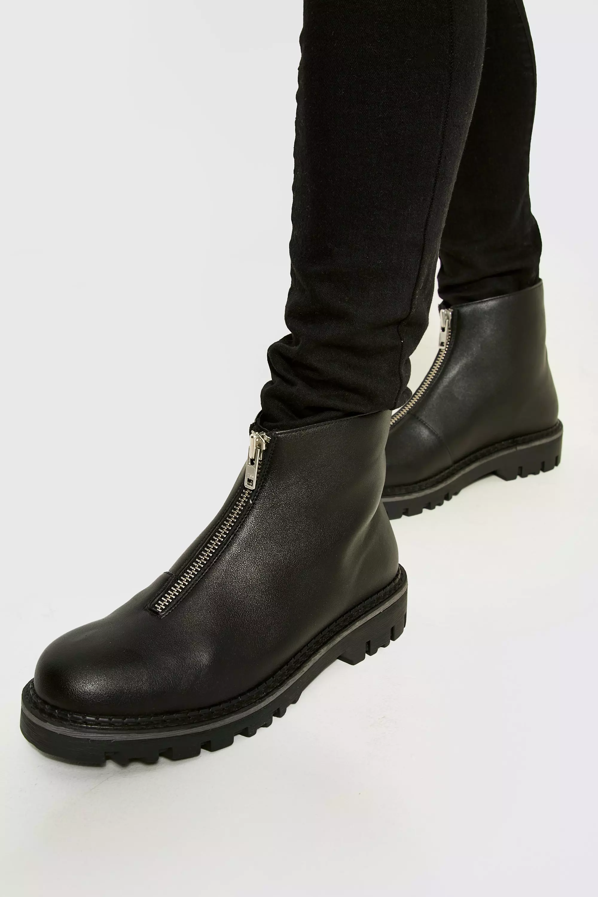 Black Zip Front Chelsea Boot alternative image