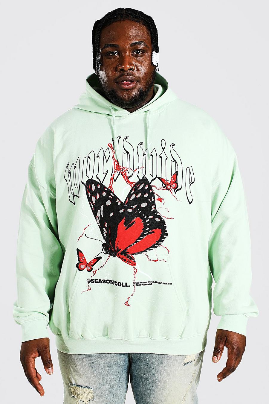 Mint Plus Butterfly Lightening Graphic Hoodie image number 1