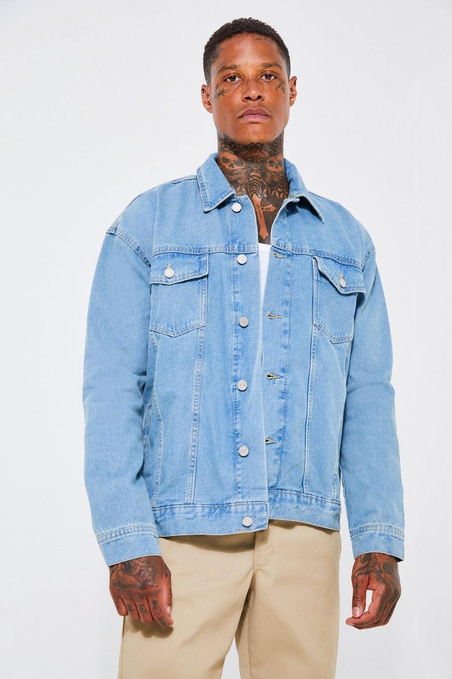 Light blue Sliten oversize jeansjacka image number 1