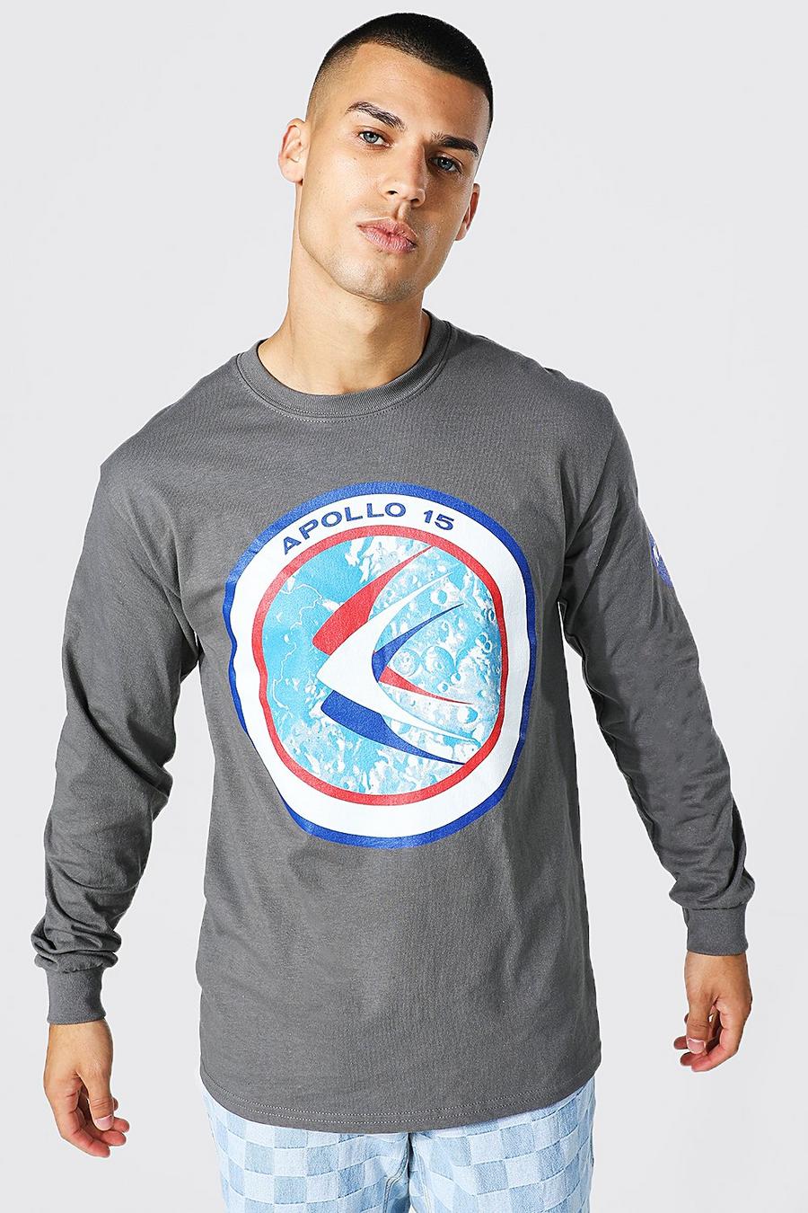 T-shirt à manches longues et imprimé NASA, Charcoal image number 1
