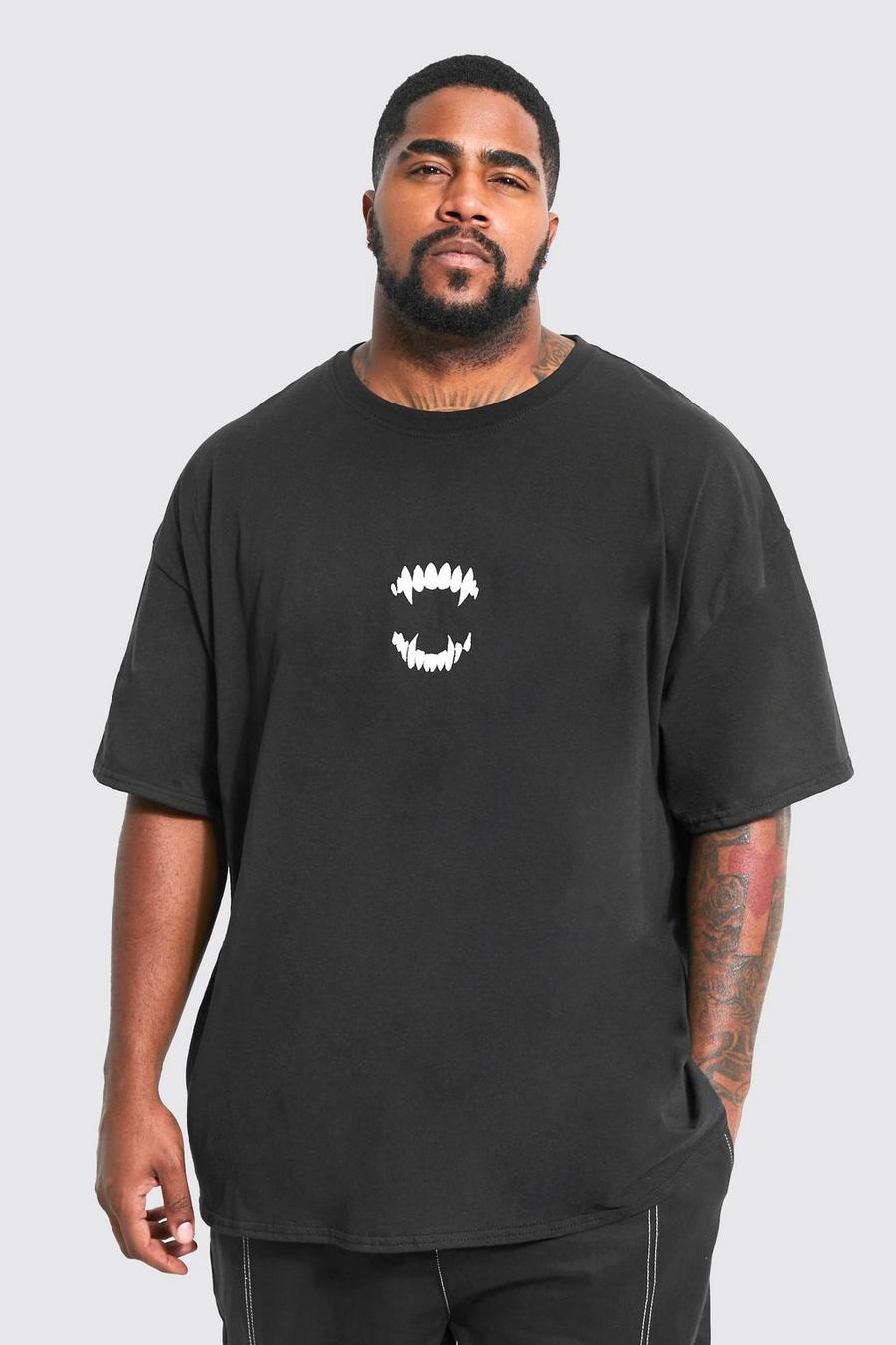 Black Plus Geborduurd Tanden T-Shirt image number 1