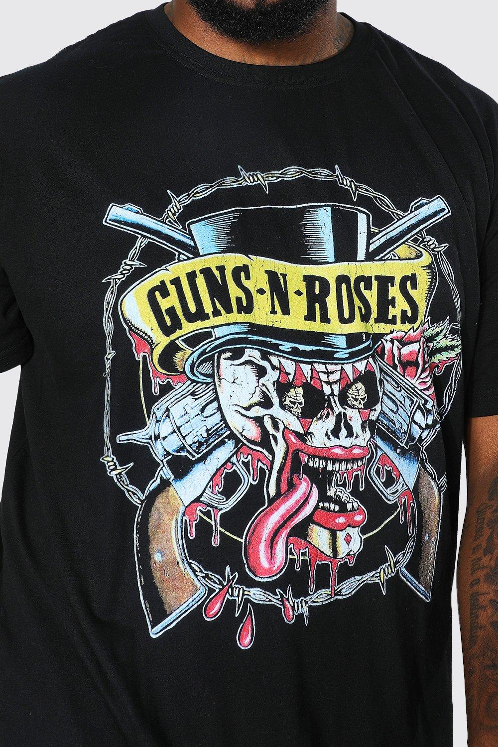 Men's Plus Guns'n'roses Skull License T-shirt Boohoo