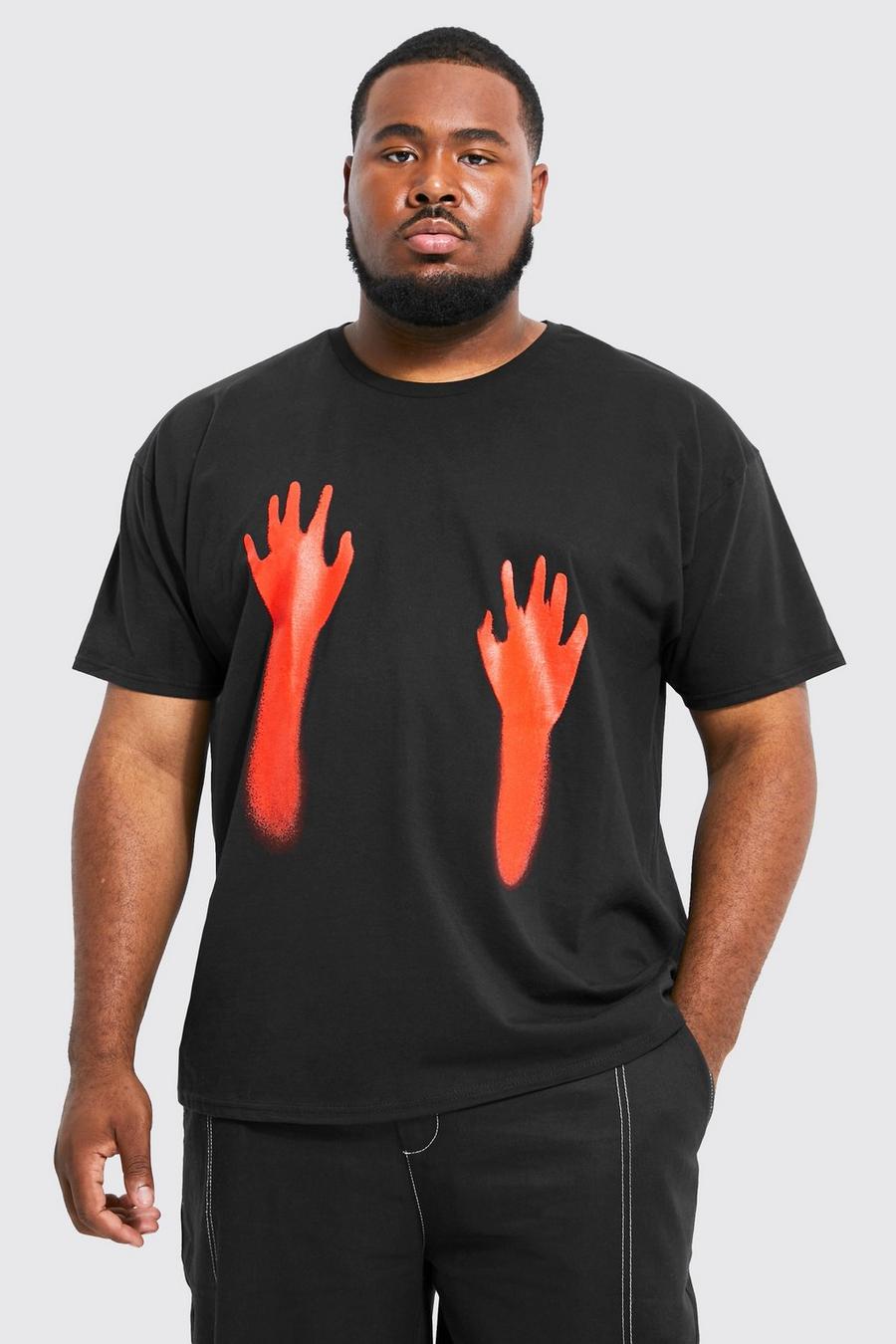 Black Plus Hand Print T-shirt image number 1