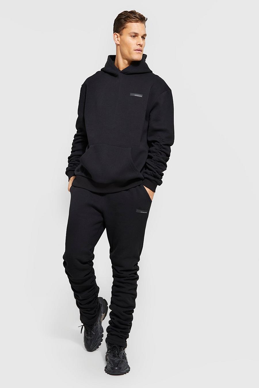 Tall Stacked Hooded Tracksuit With Tab | boohoo