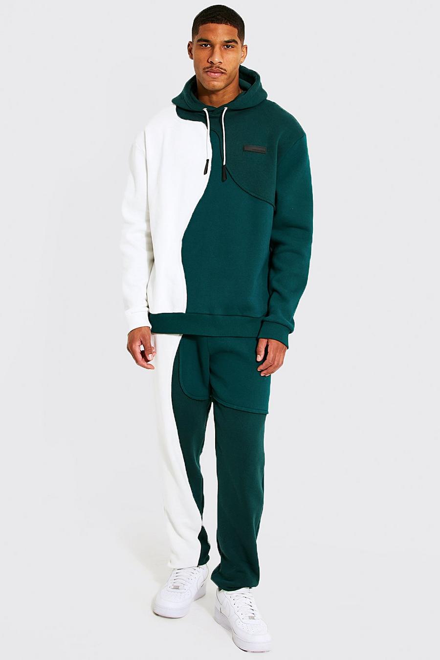 Green Tall Swirl Oversized Hooded Tracksuit image number 1
