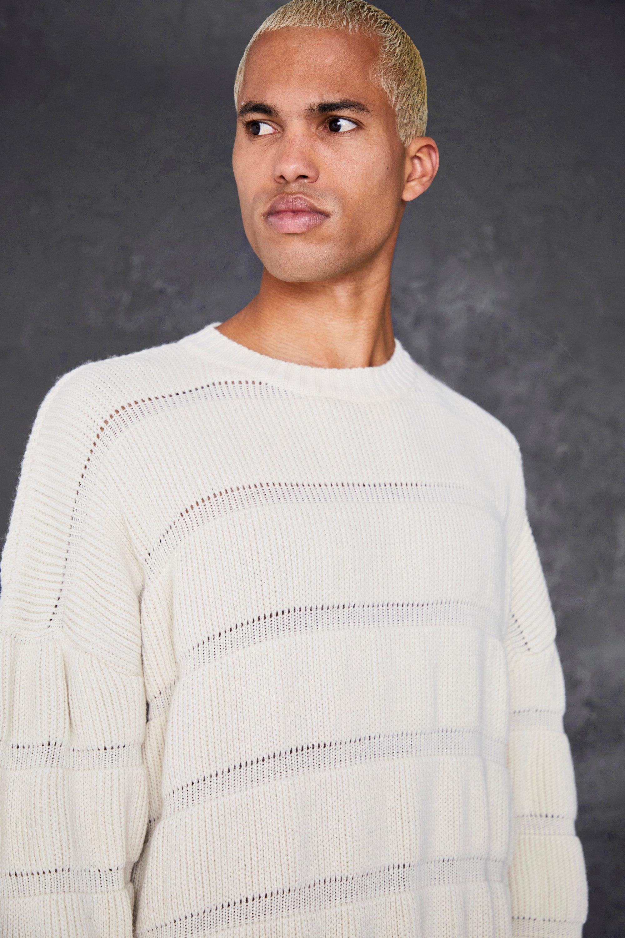 Oversized Brushed Yarn Crew Neck Jumper