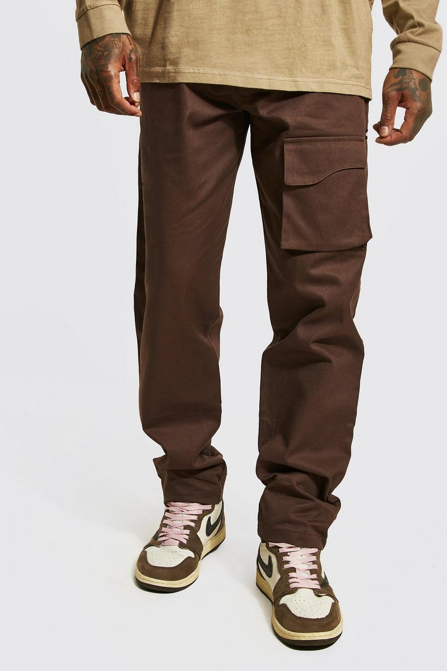 Chocolate Offcl Relaxed Fit Curved Pocket Trouser image number 1
