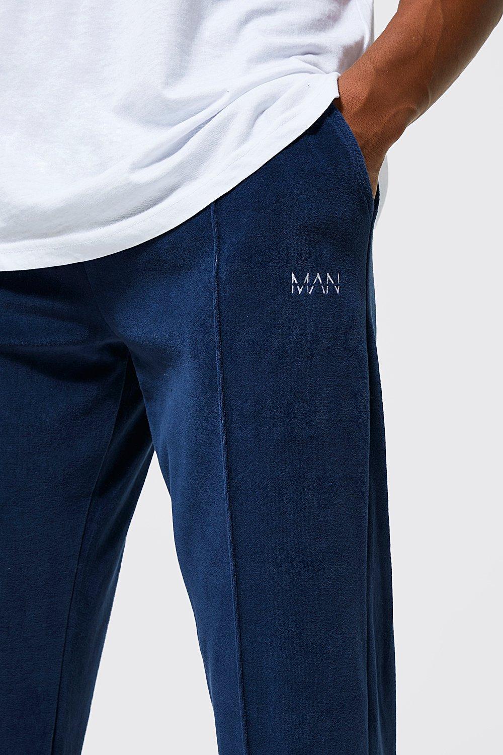 Original Man Velour Split Hem Jogger boohoo NL