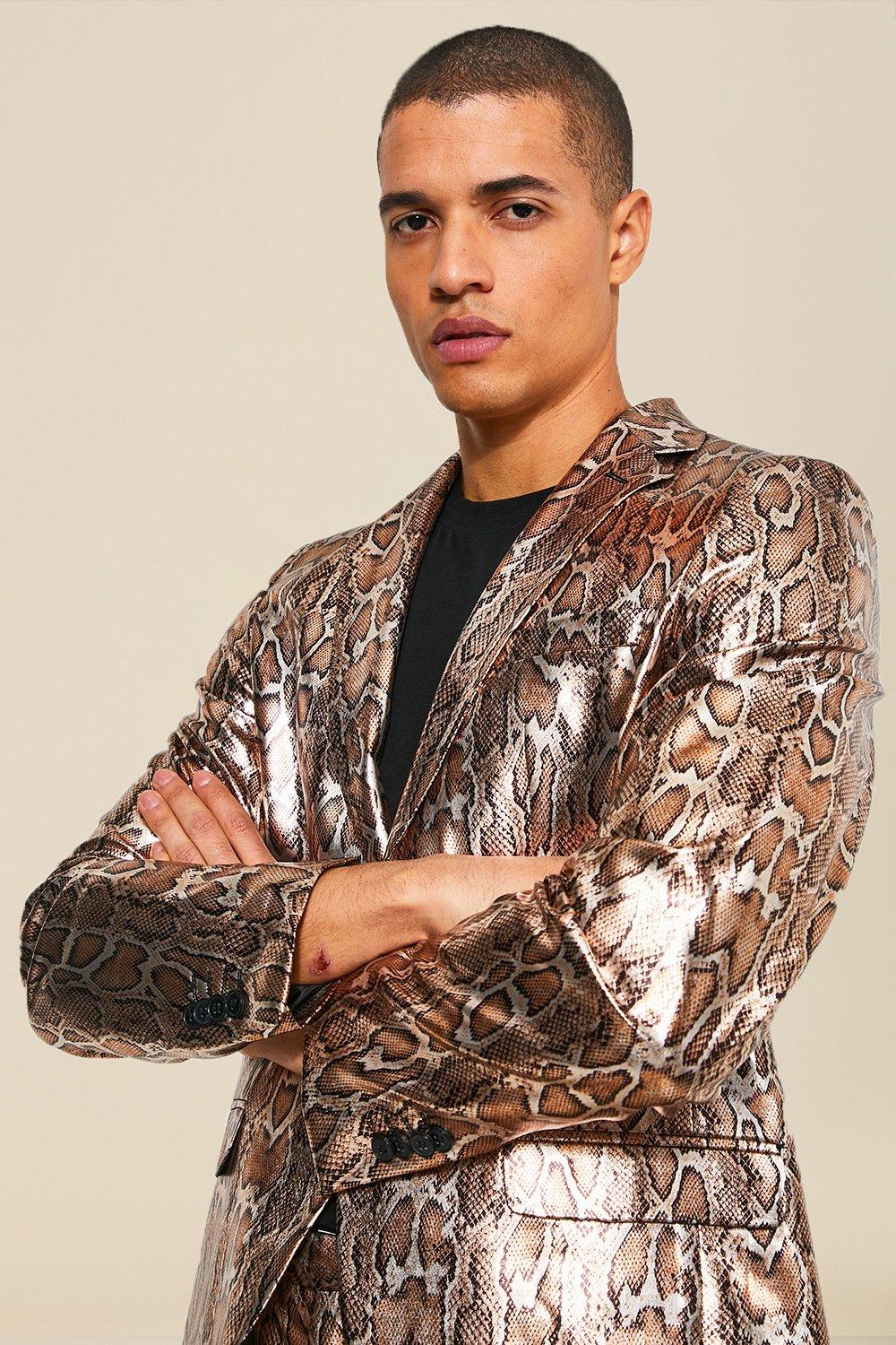 Mens snake hot sale print jacket