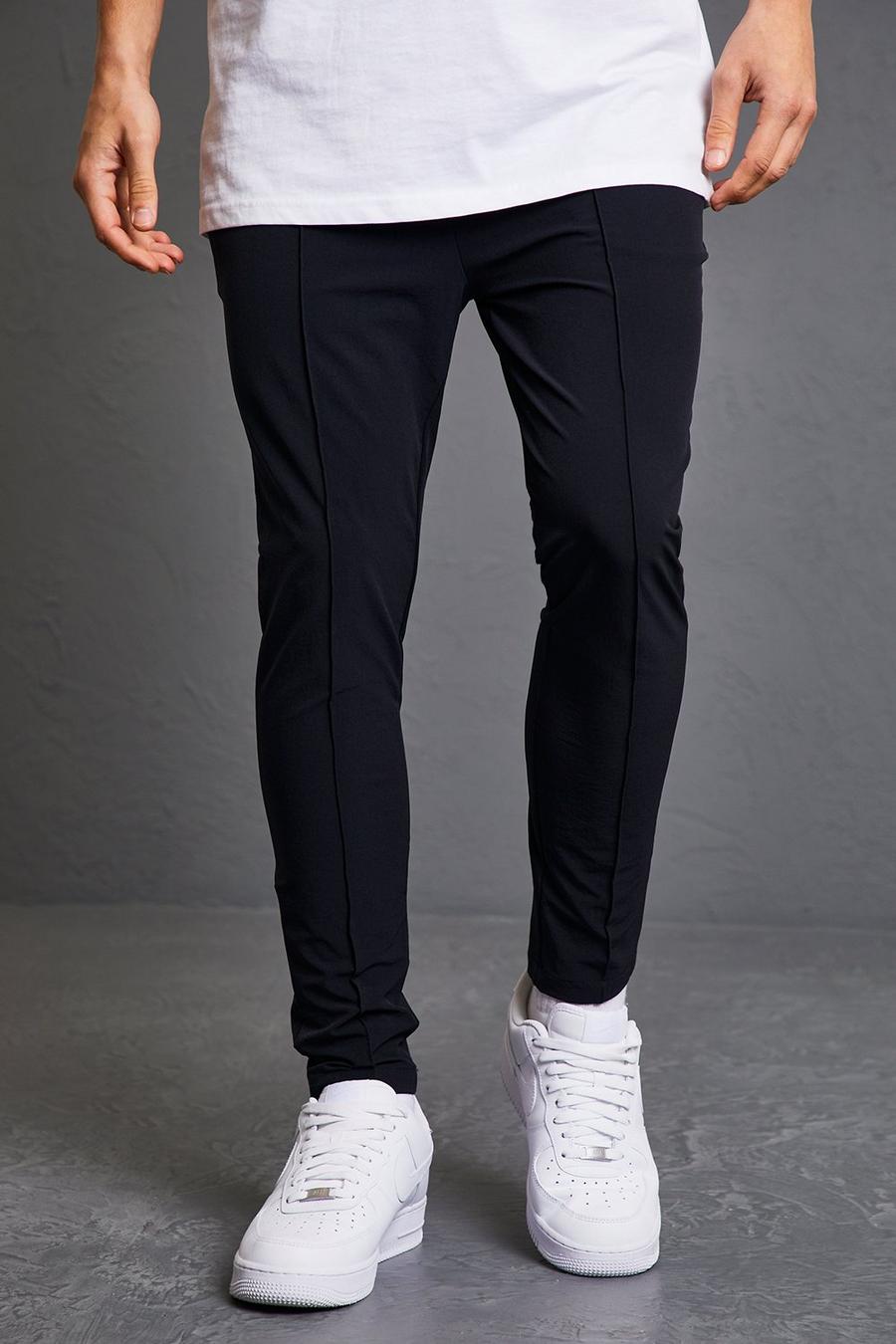 Black Slim Technical Stretch Front Pleat Trouser image number 1