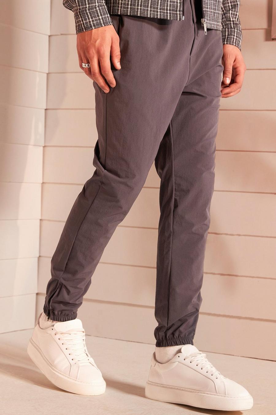 Pantalon stretch coupe slim, Dark grey gris