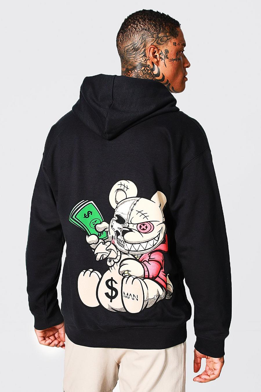 Black Ofcl MAN Evil Teddy Oversize hoodie image number 1