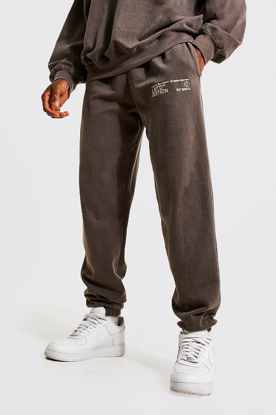 Brown Overdyed Limited Edition  Embroidered Jogger image number 1