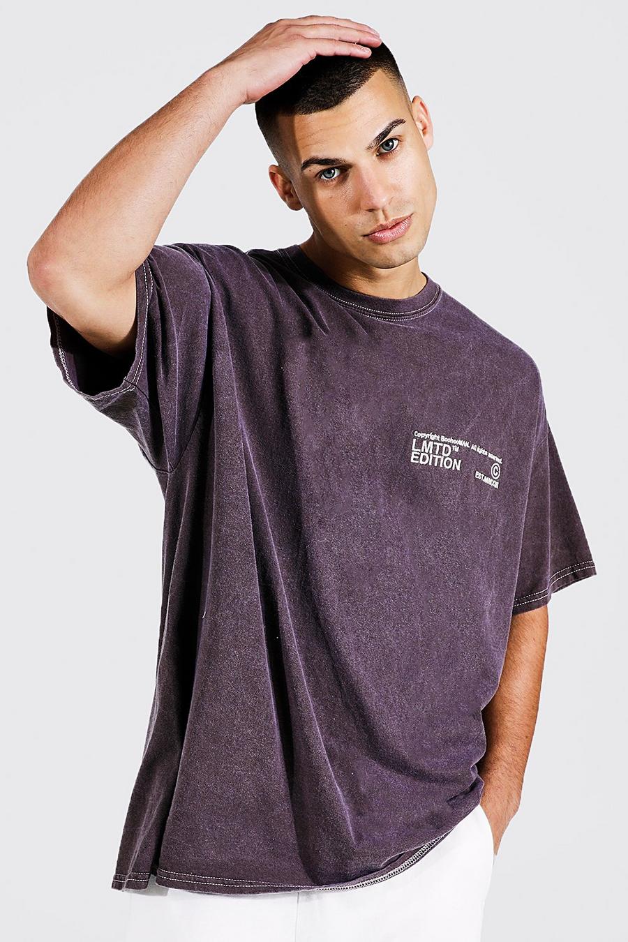 Brown Limited Edition Oversize överfärgad t-shirt image number 1