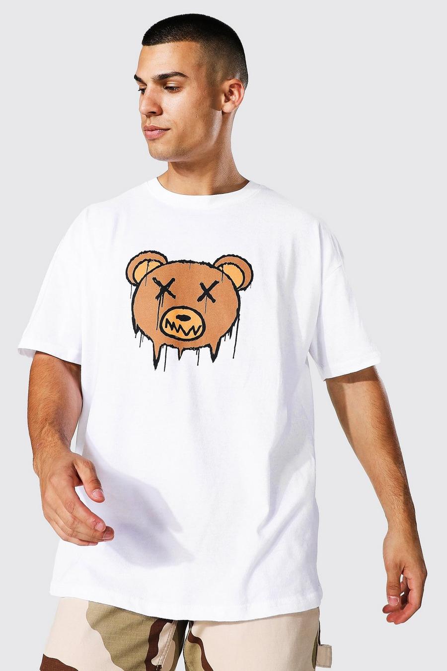 White Oversized Teddy Bear T-shirt image number 1